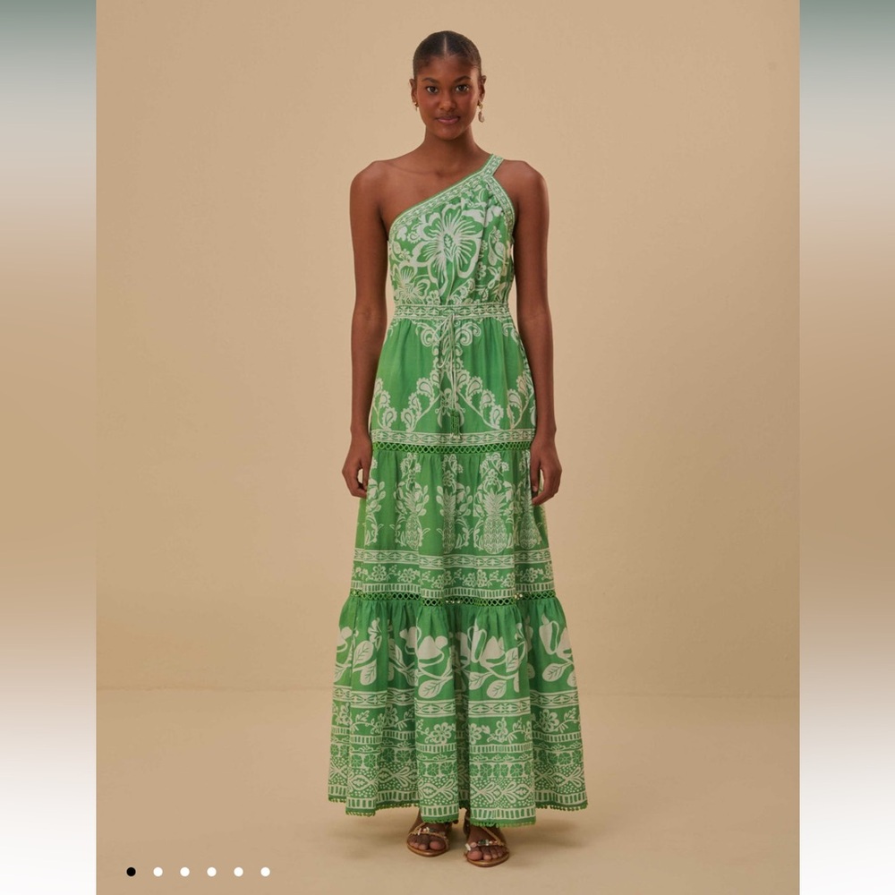 Farm Rio Green Sweet Garden Maxi Dress - Size Large
